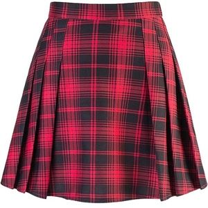 Back to School Red Plaid Skort Large